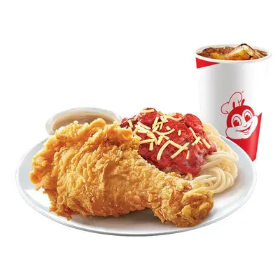 1 - pc. Chickenjoy w/ Jolly Spaghetti w/ Drink