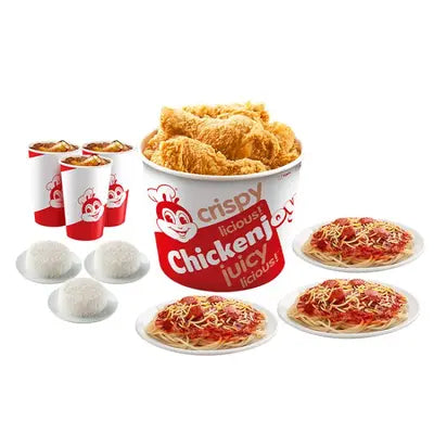 6 - pc. Chickenjoy w/ Rice, Jolly Spaghetti & Drinks