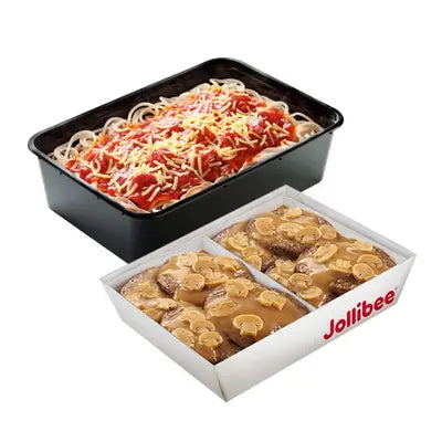 6 - pc. Burger Steak w/ Jolly Spaghetti Family Pan